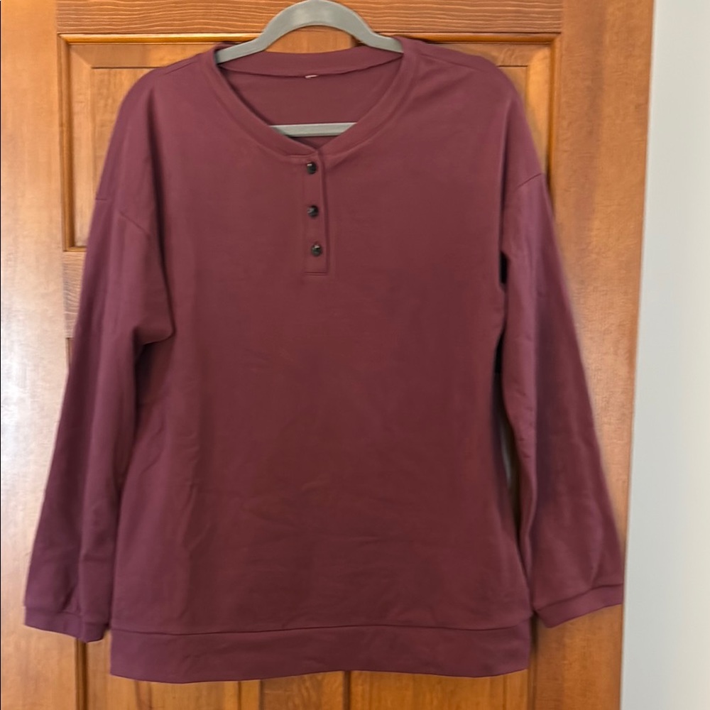 Amazon Women's Burgundy Long Sleeve Top